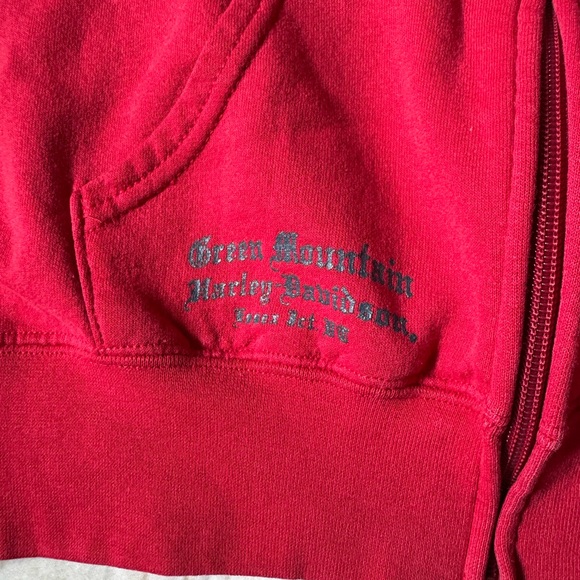 Harley-Davidson Red Zip-Up Hoodie with White Graphic - Picture 5 of 5